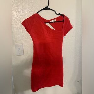 Red body on dress w sexy details